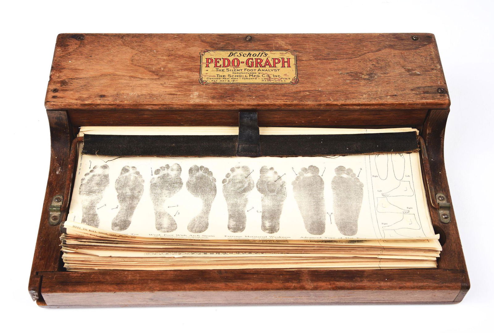 VERY EARLY DR. SCHOLL'S PEDO-GRAPH "THE SILENT FOOT ANALYST" DISPLAY. (1 of 5)