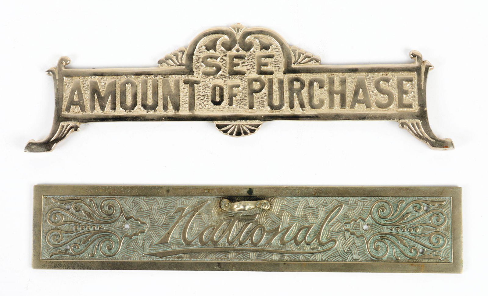 LOT OF 2: CASH REGISTER CASTINGS. (1 of 2)