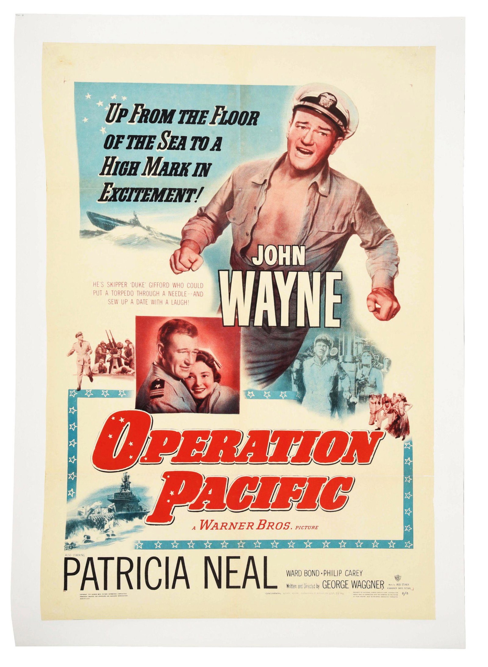 OPERATION PACIFIC LINEN-BACKED MOVIE POSTER. (1 of 5)