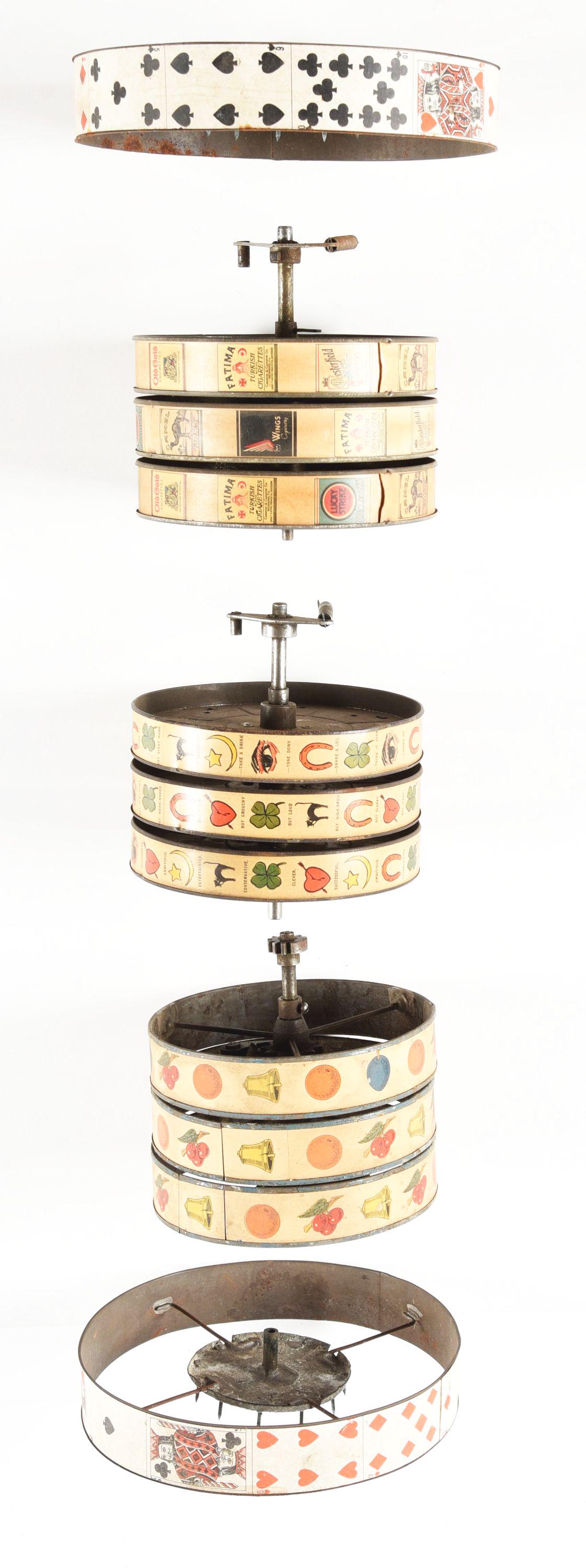 LOT OF REEL STRIP BASKETS AND TWO SINGLE REEL MACHINE REELS. (1 of 1)