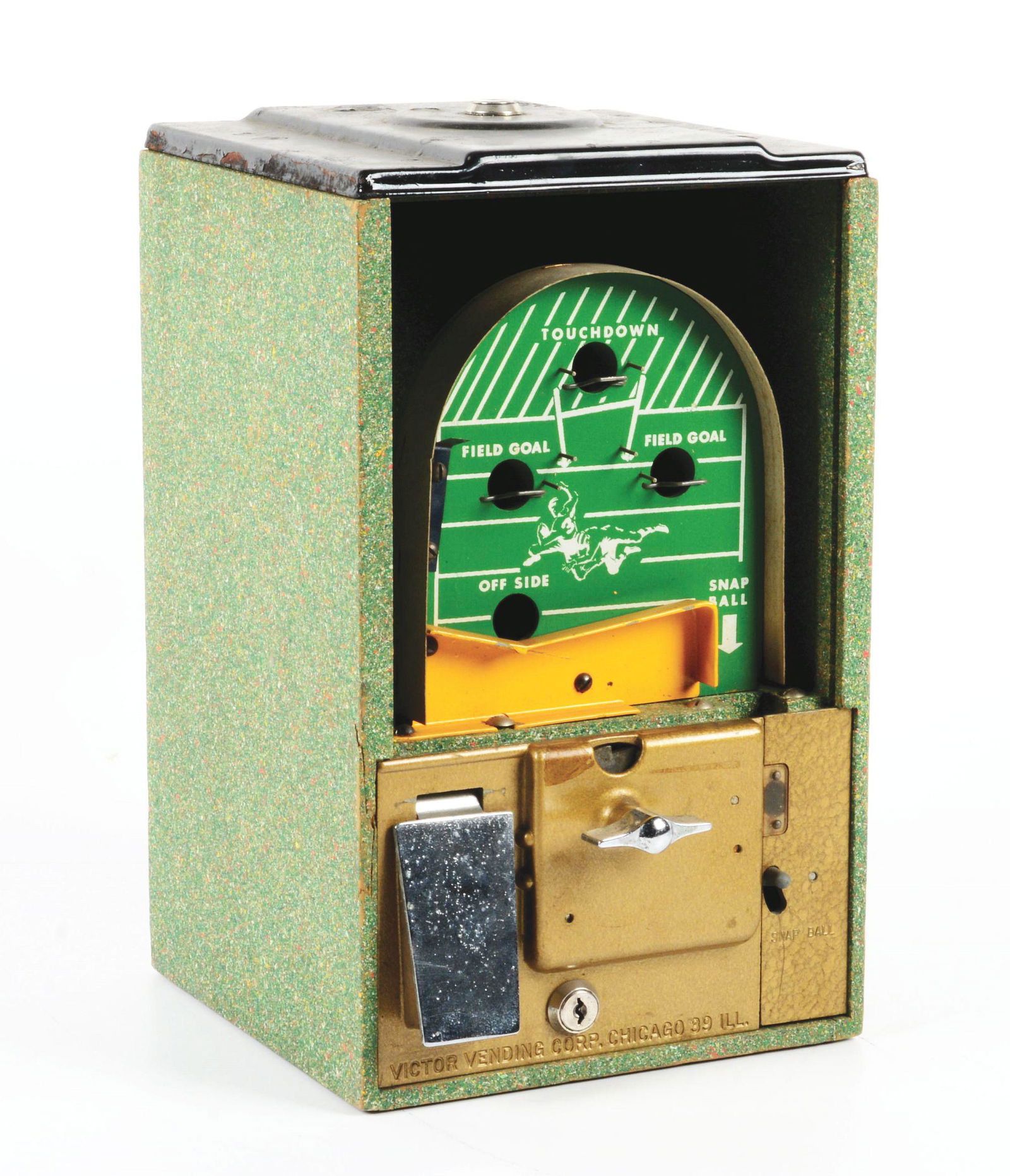 VICTOR "FOOTBALL" GUM VENDING MACHINE. (1 of 2)