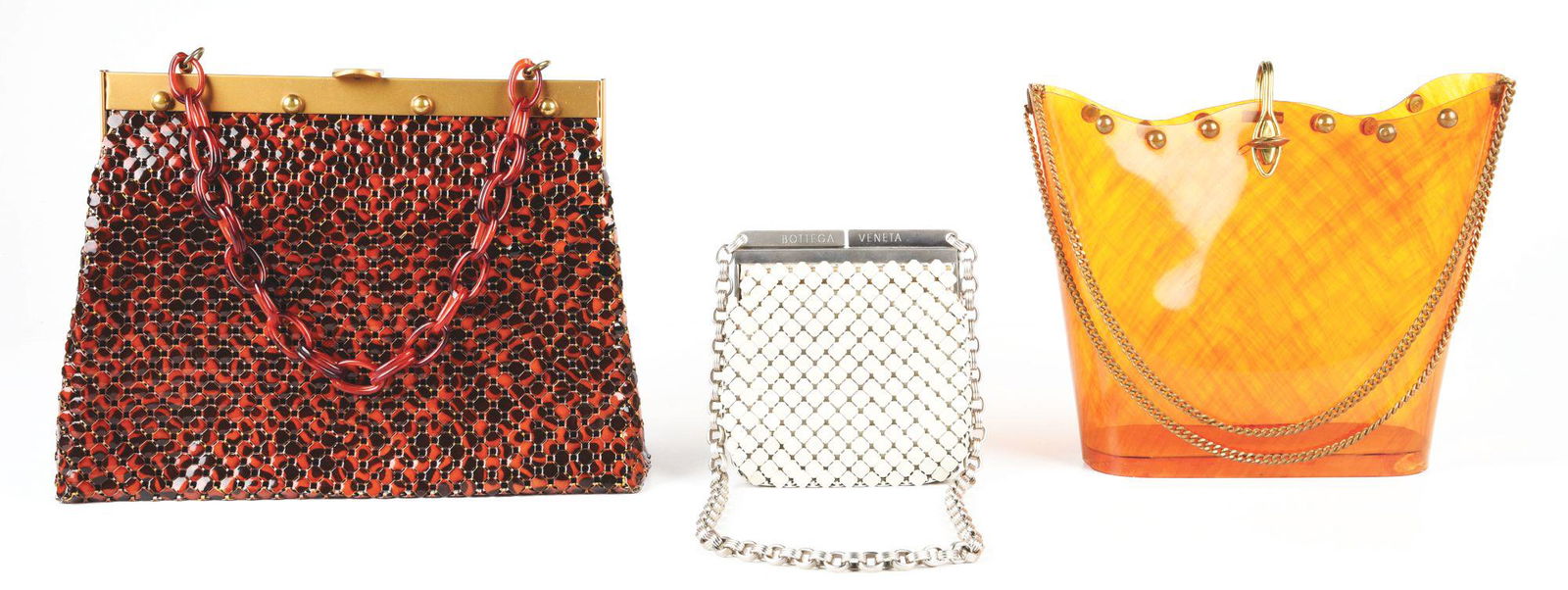 LOT OF 3: BOTTEGA, BIENEN DAVIS AND BAKELITE HANDBAGS. (1 of 2)