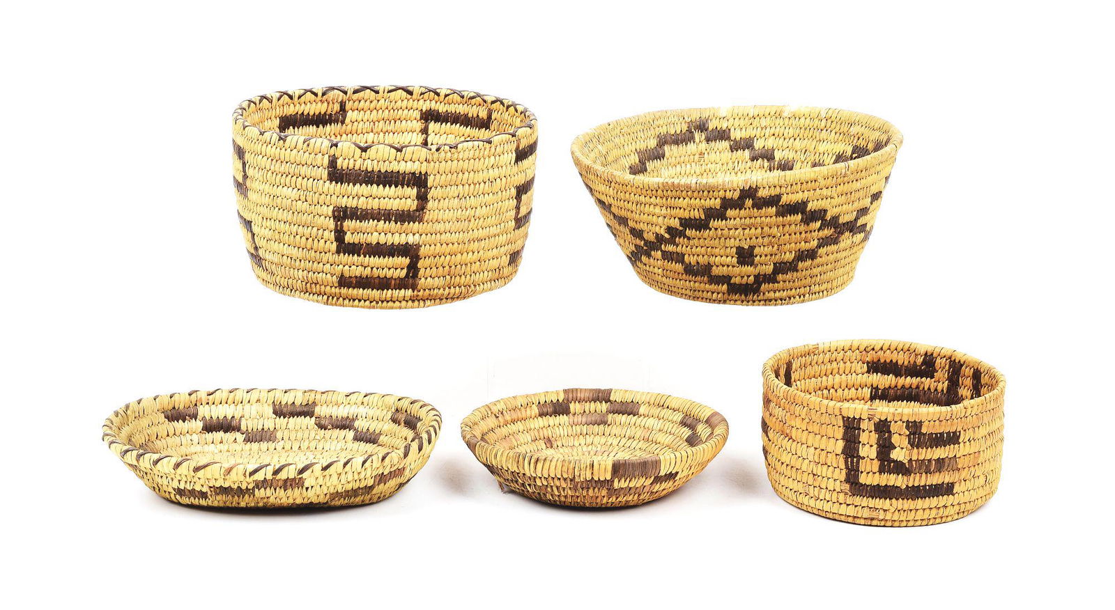 LOT 5: NATIVE PAPAGO INDIAN BASKETS. (1 of 2)