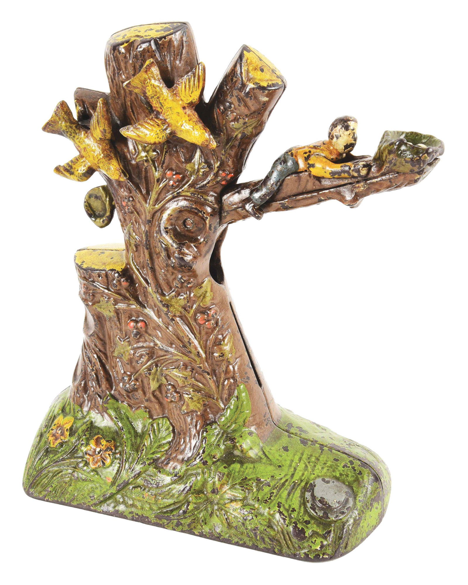 BOY ROBBING BIRDS NEST MECHANICAL BANK. (1 of 7)