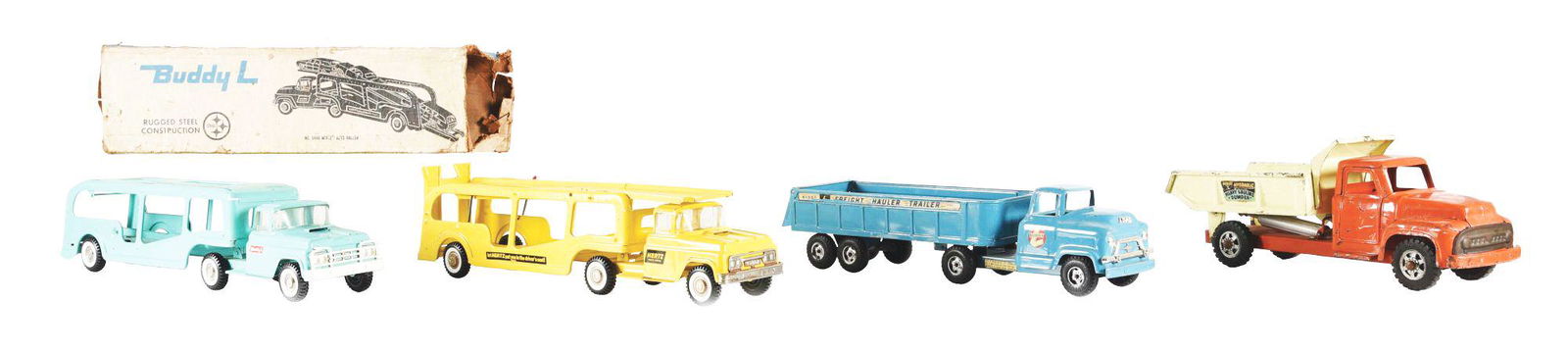 LOT OF 4: BUDDY L 1950'S AND 1960'S TRUCKS. (1 of 3)