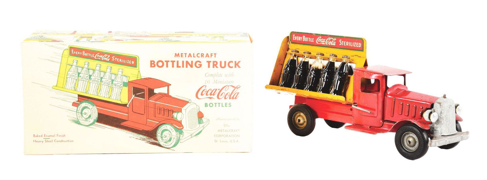 METALCRAFT PRESSED STEEL COCA-COLA BOTTLING TRUCK. (1 of 3)