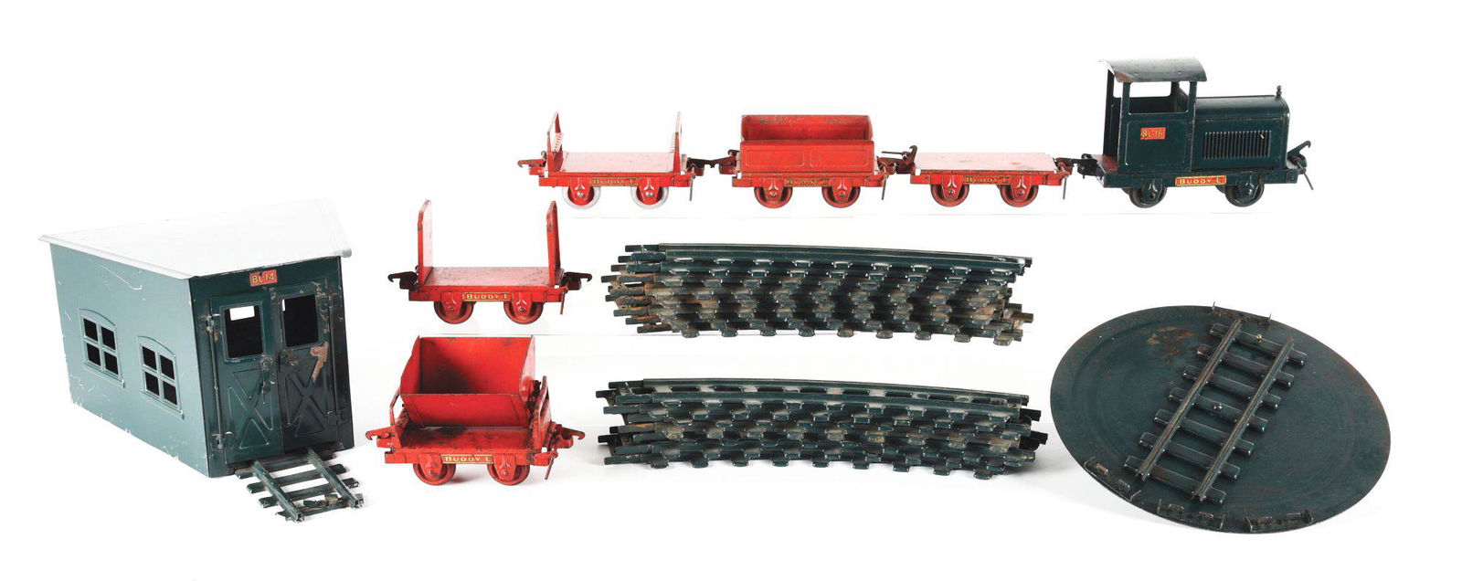 BUDDY L INDUSTRIAL RAILROAD SET. (1 of 2)