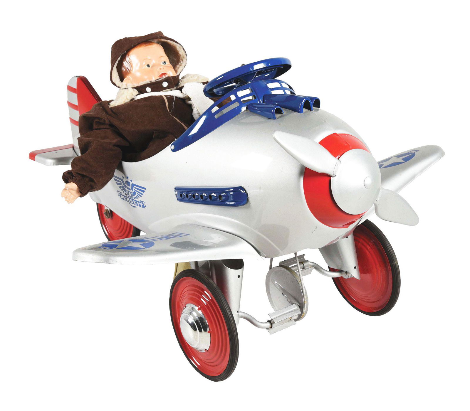 1940'S STYLE MURRAY PURSUIT-STYLE U.S. ARMY PEDAL AIRPLANE. (1 of 4)