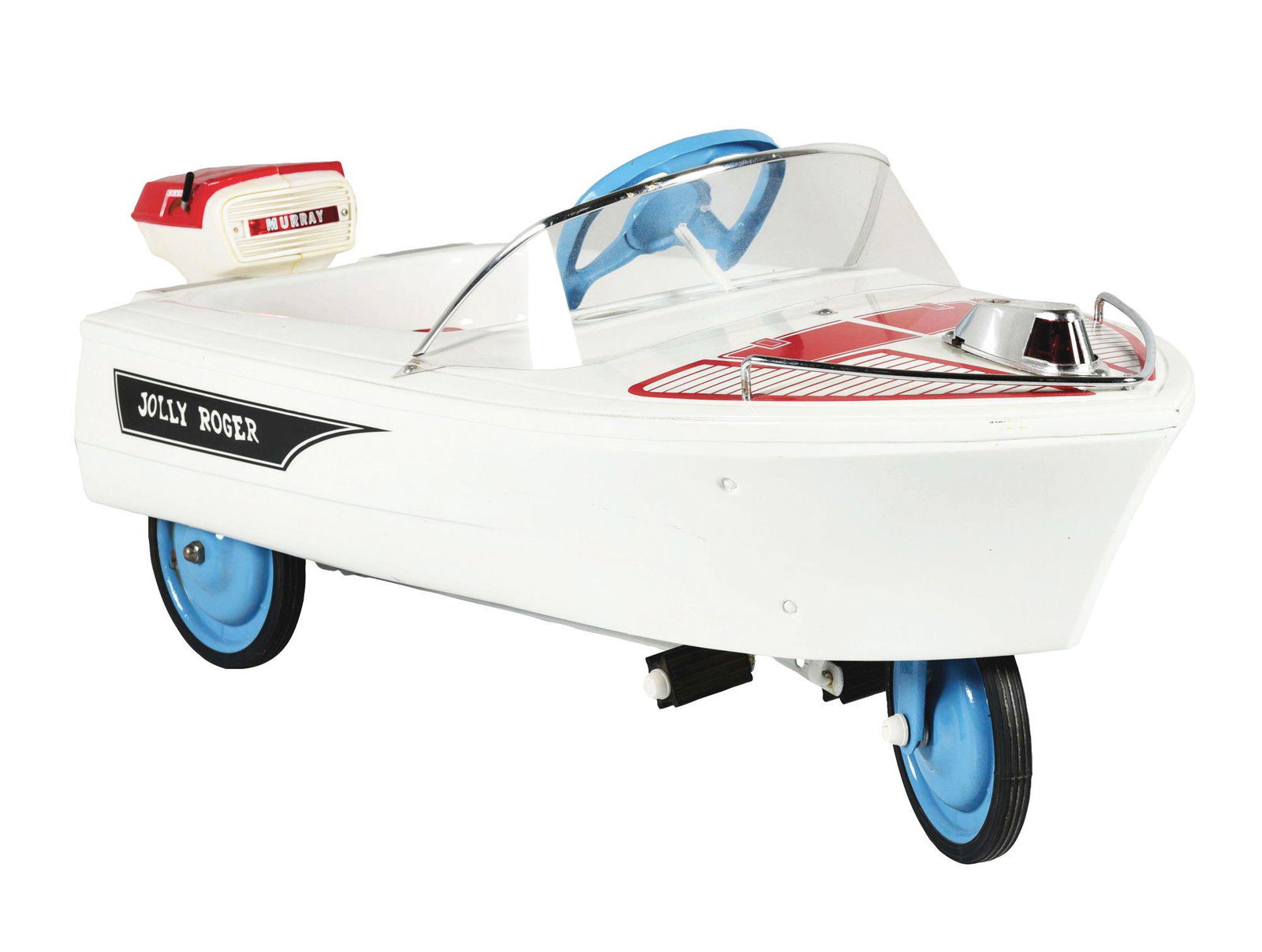 1950'S STYLE MURRAY JOLLY ROGER PEDAL SPEEDBOAT. (1 of 6)