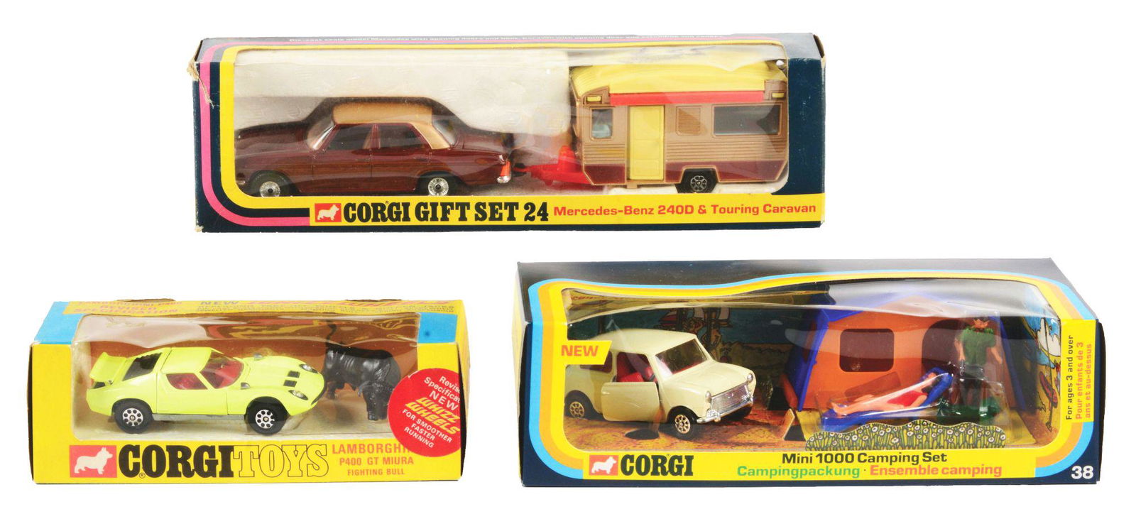 LOT OF 3: CORGI WHIZZ WHEELS AND CAMPING SET ITEMS VEHICLES. (1 of 3)