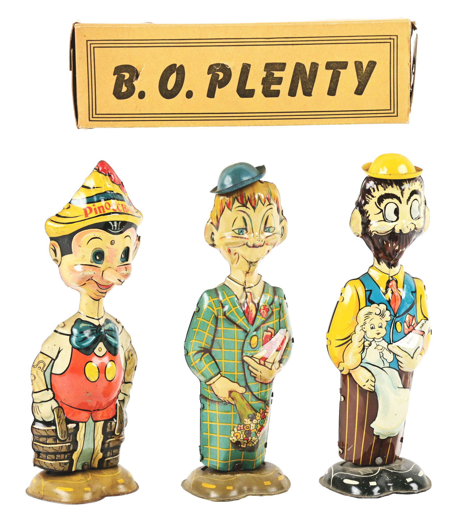 LOT OF 3: MARX TIN LITHO WIND-UP CHARACTER WALKER TOYS. (1 of 4)