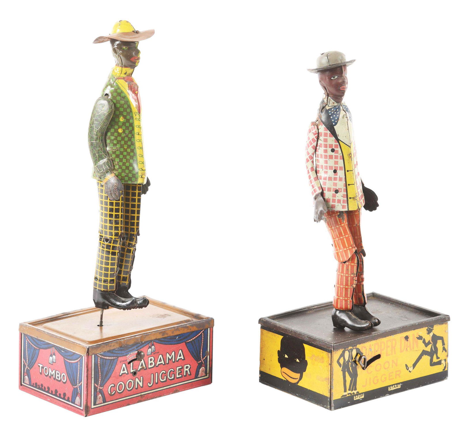 LOT OF 2: TIN LITHO AMERICAN MADE ROOF DANCING TOYS. (1 of 4)