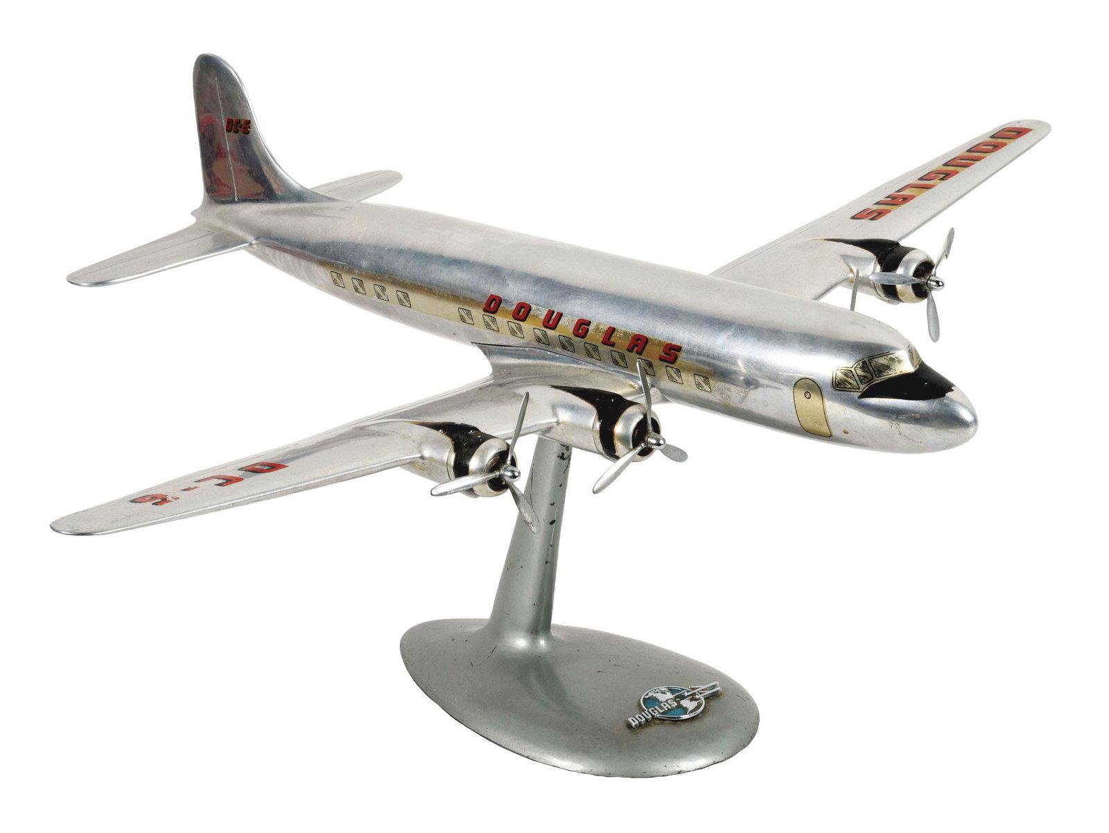 DOUGLAS DC-6 ALUMINUM DISPLAY MODEL. (1 of 3)