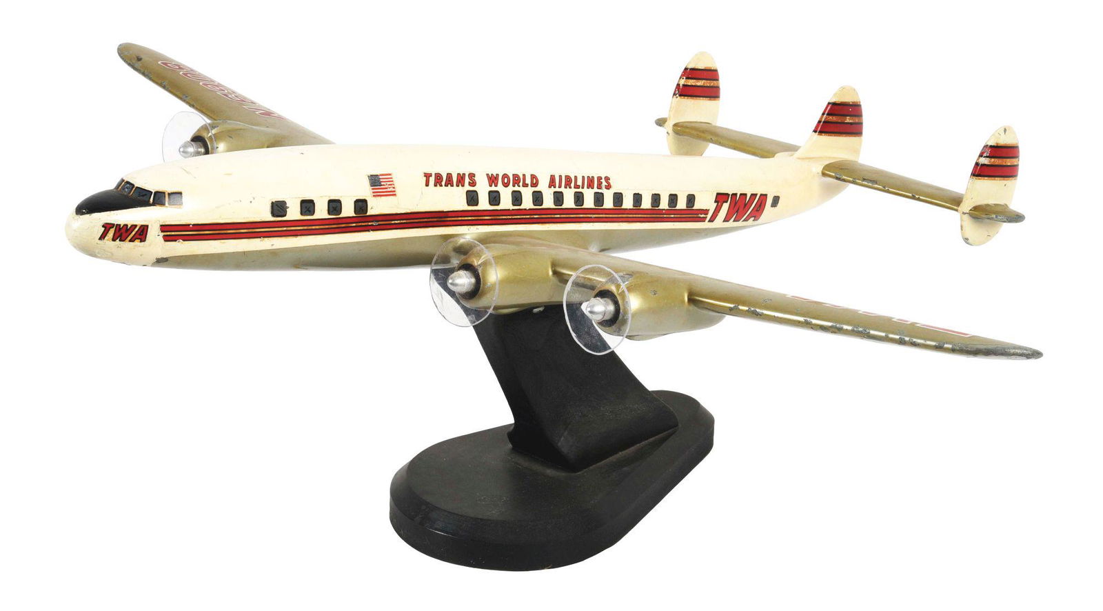 TRANS WORLD AIRLINES LOCKHEED L-1049 SUPER CONSTELLATION ALUMINUM DISPLAY MODEL. (1 of 3)