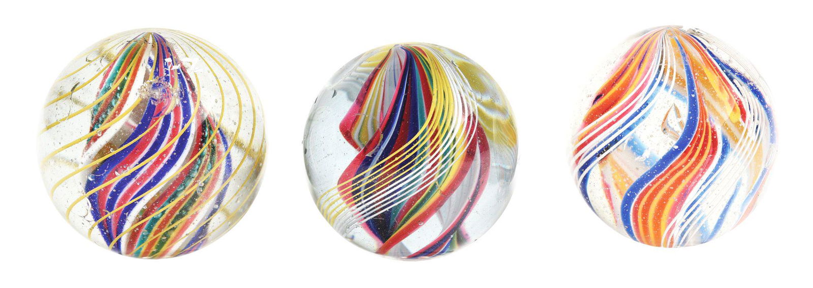 LOT OF 3: SWIRL MARBLES. (1 of 6)