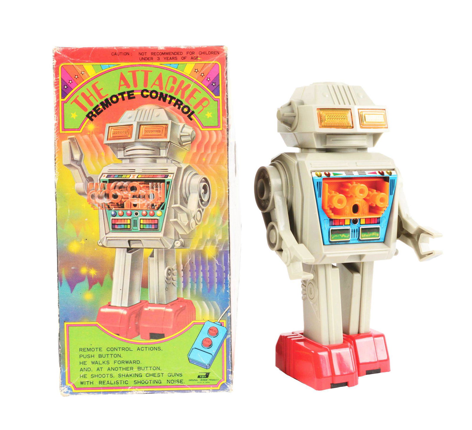 JAPANESE PLASTIC BATTERY OPERATED ATTACKER ROBOT. (1 of 4)