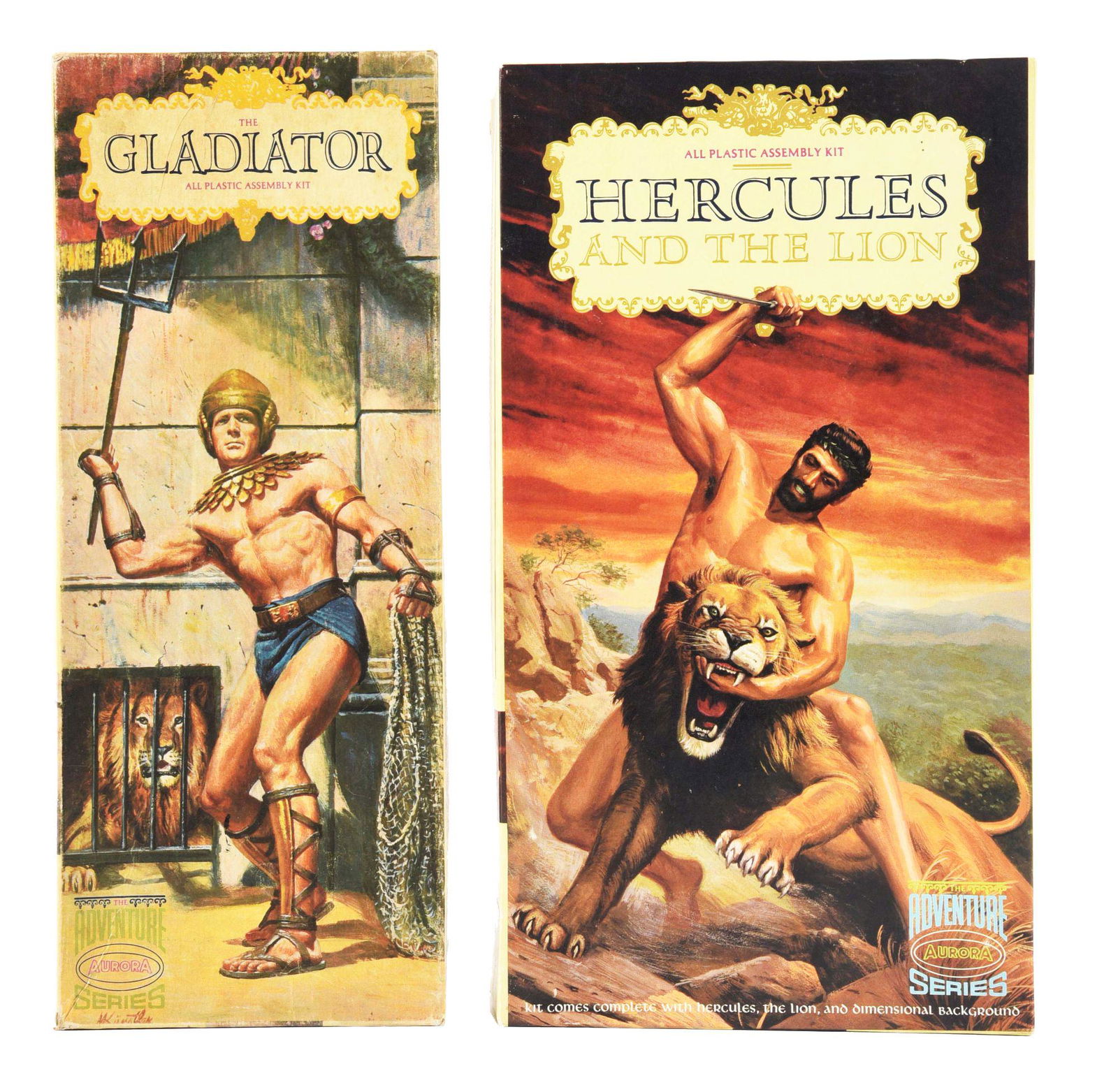 LOT OF 2: AURORA HERCULES AND GLADIATOR MODEL KITS. (1 of 5)