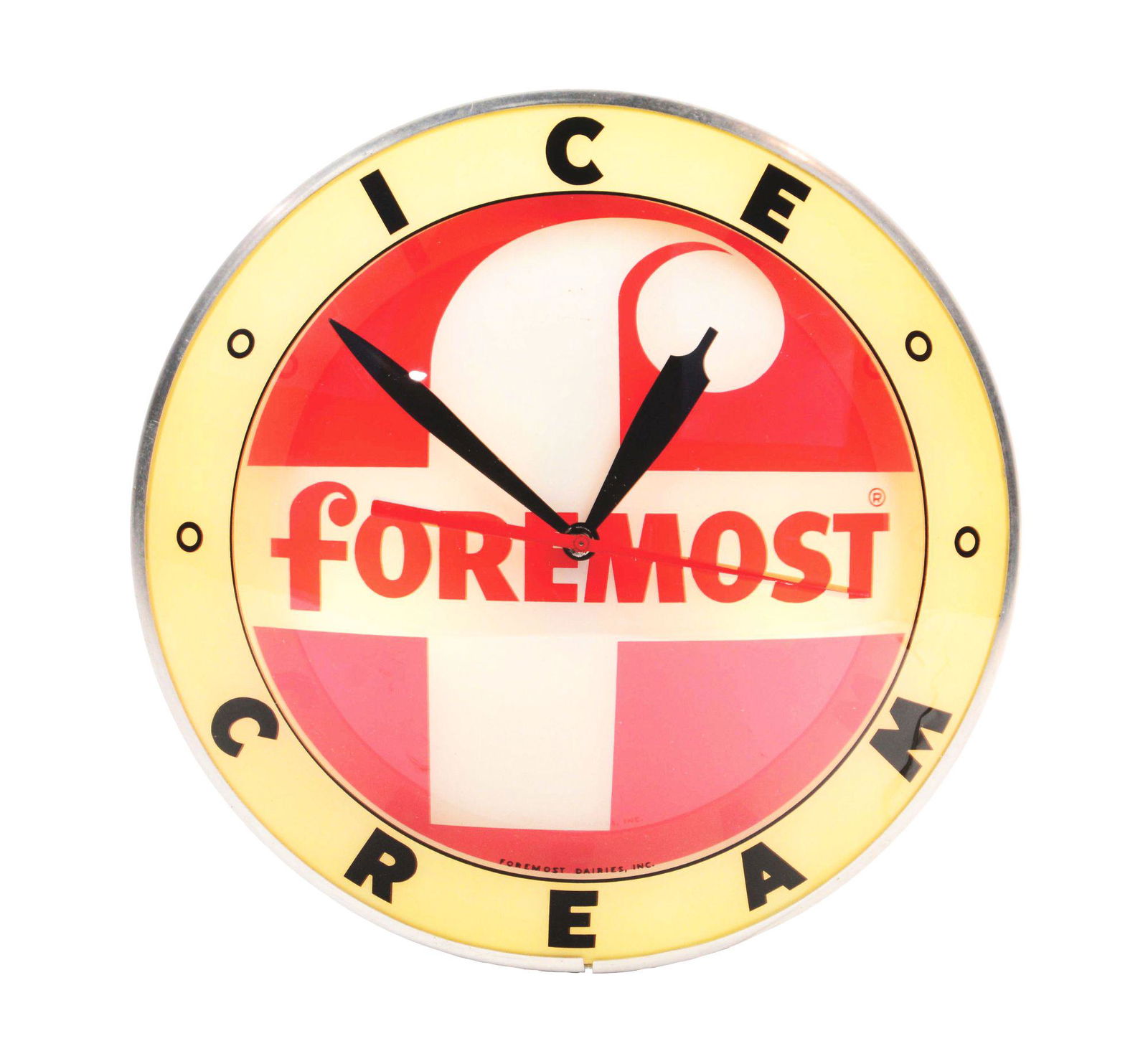 ICE FOREMOST CREAM DOUBLE BUBBLE CLOCK SIGN. (1 of 4)