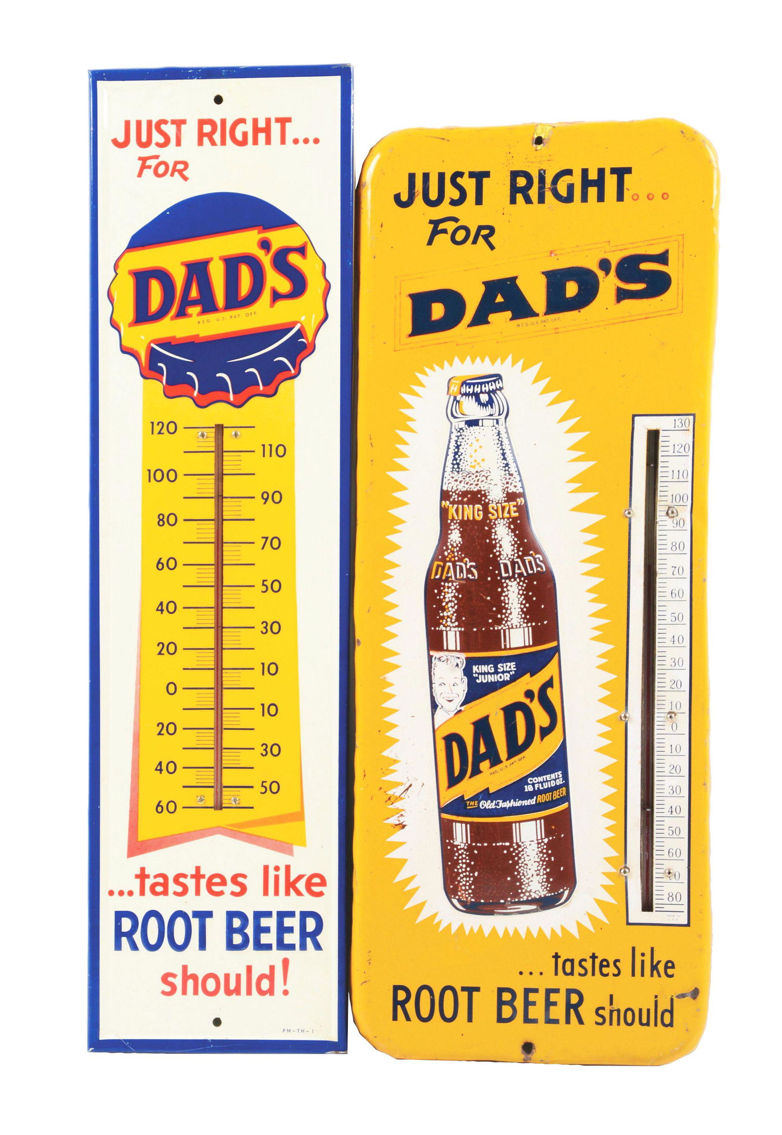 LOT OF 2: DAD'S SODA POP THERMOMETERS. (1 of 4)