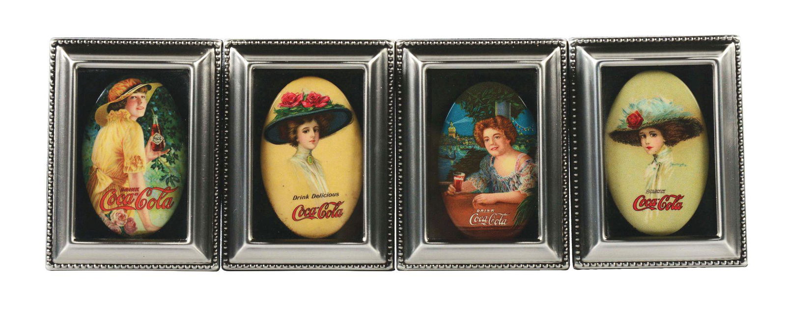 LOT OF 4: COCA-COLA POCKET MIRRORS. (1 of 6)
