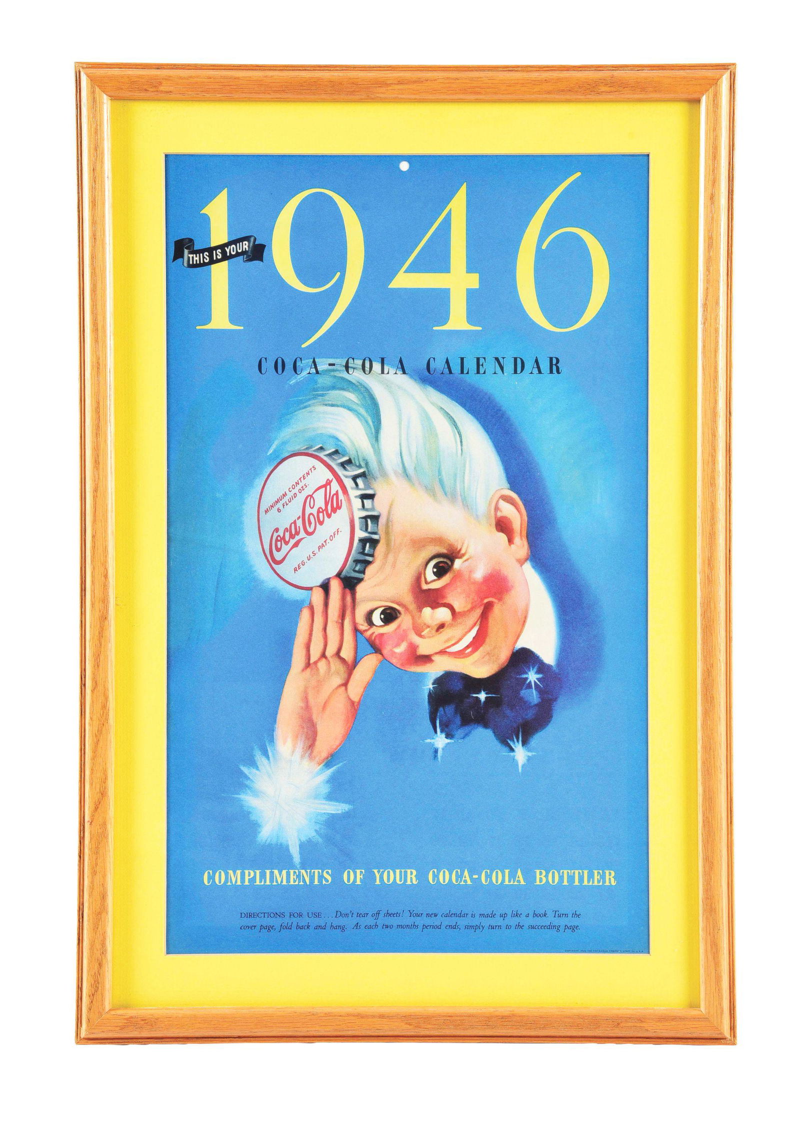 FRAMED COCA-COLA PAPER LITHOGRAPH. (1 of 3)