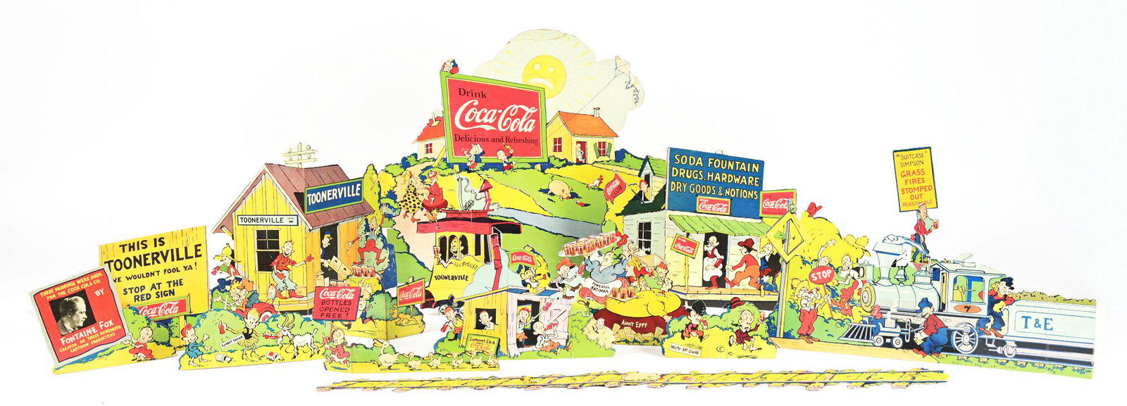 ORIGINAL COCA-COLA TOONERVILLE TROLLEY WINDOW DISPLAY IN THE ORIGINAL BOX. (1 of 3)
