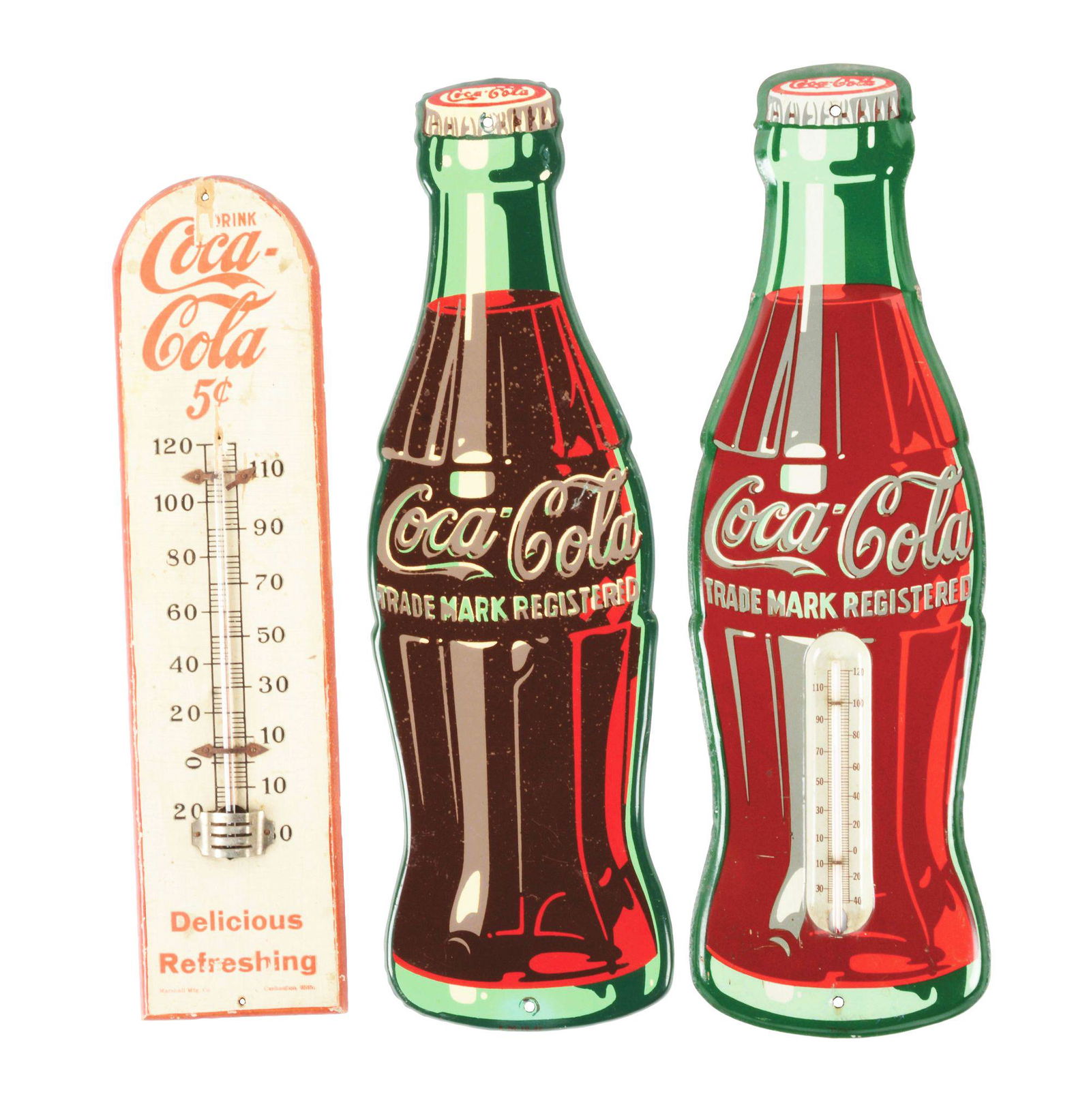LOT OF 3: COCA-COLA ADVERTISING SIGNS. (1 of 6)