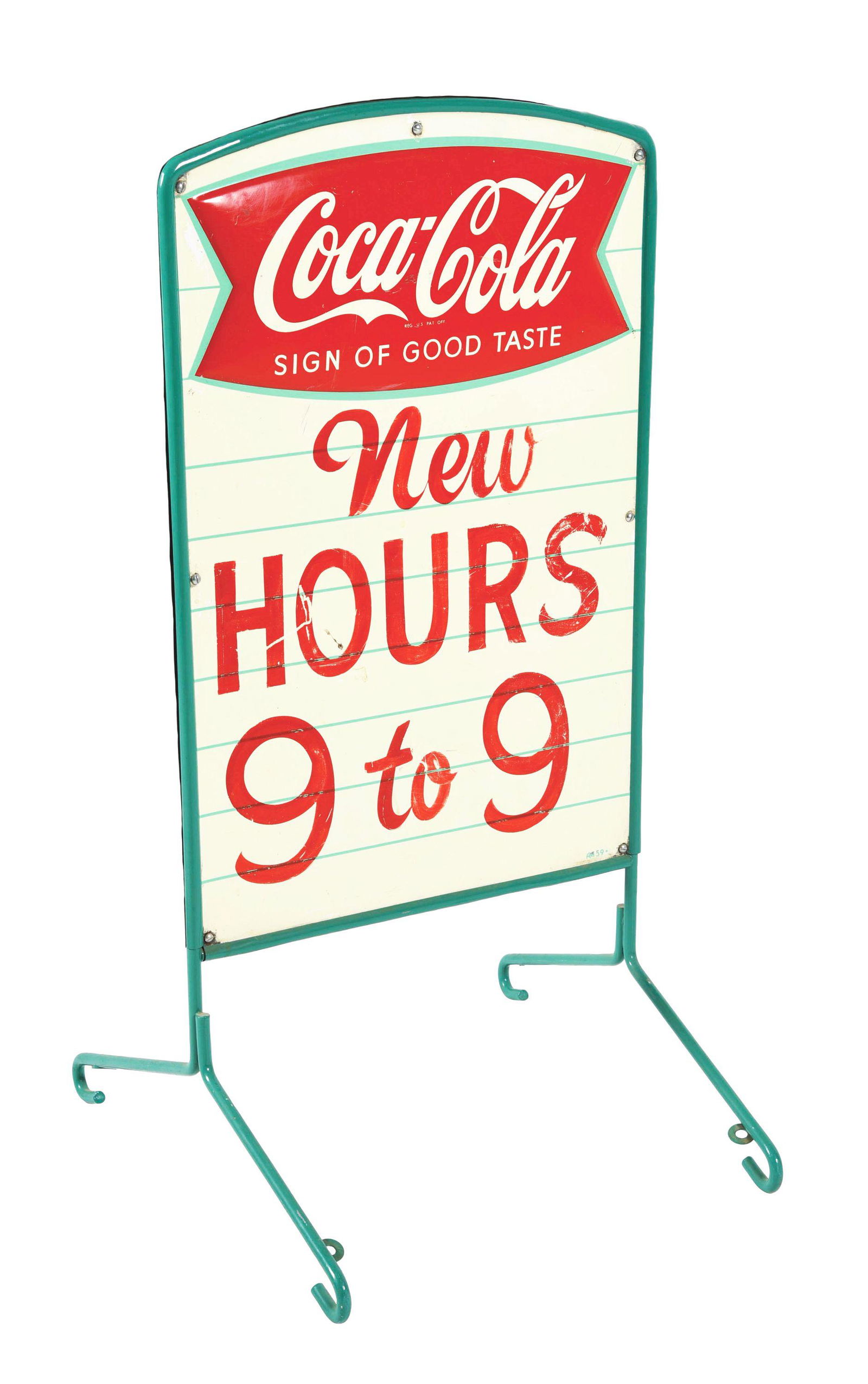 COCA-COLA CURB SIGN. (1 of 3)