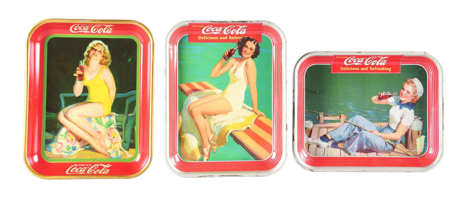 LOT OF 3: COCA-COLA TRAYS. (1 of 2)