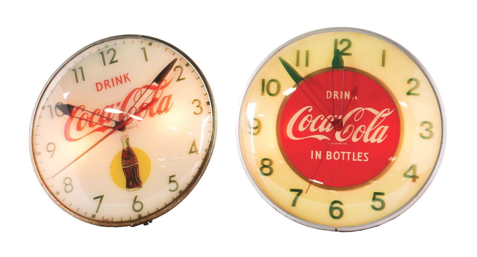 LOT OF 2: COCA-COLA CLOCKS. (1 of 3)