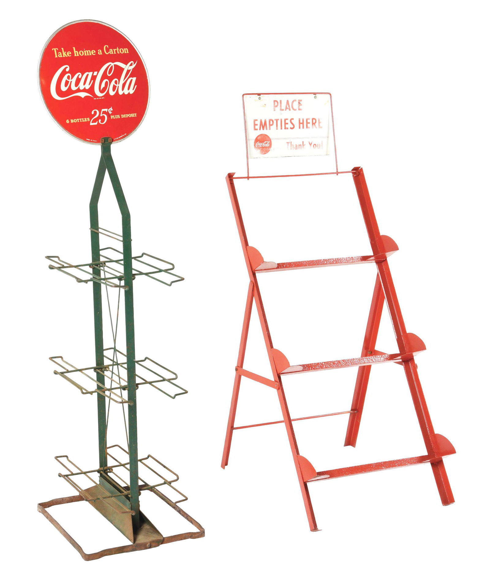 LOT OF 2: COCA-COLA BOTTLE RACK STANDS. (1 of 6)