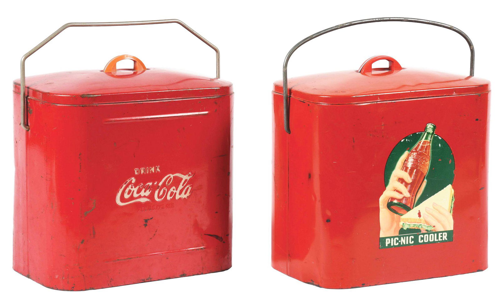 LOT OF 2: COCA-COLA PICNIC COOLERS. (1 of 4)