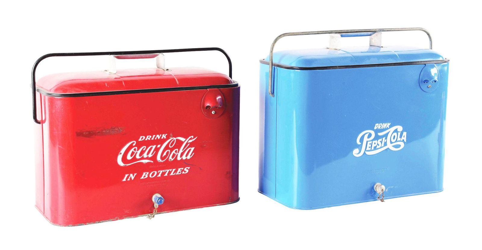 LOT OF 2: COCA-COLA AND PEPSI COOLERS. (1 of 4)