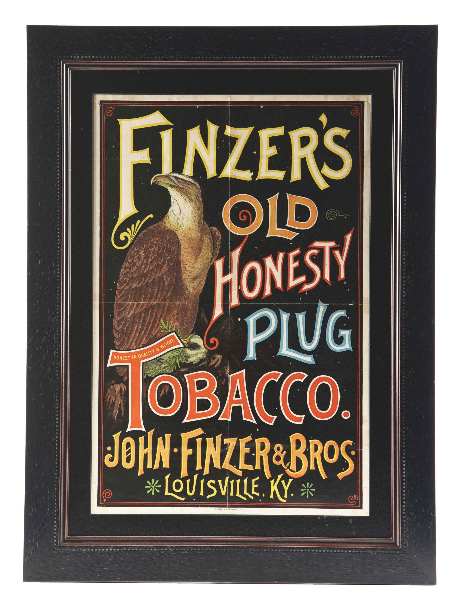 FINZER'S OLD HONESTY PLUG TOBACCO ADVERTISEMENT. (1 of 4)