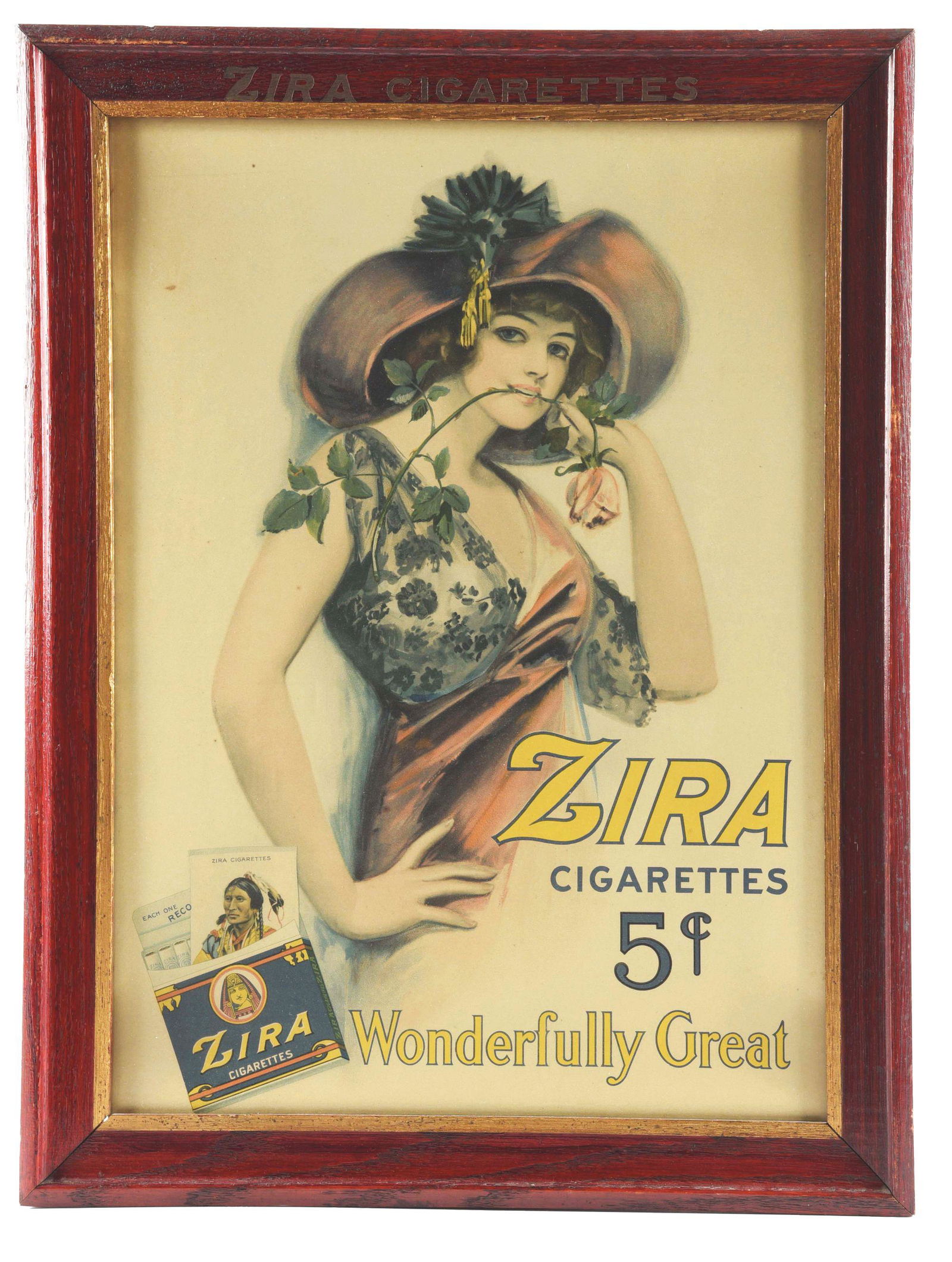FRAMED ZIRA CIGARETTES AD. (1 of 3)