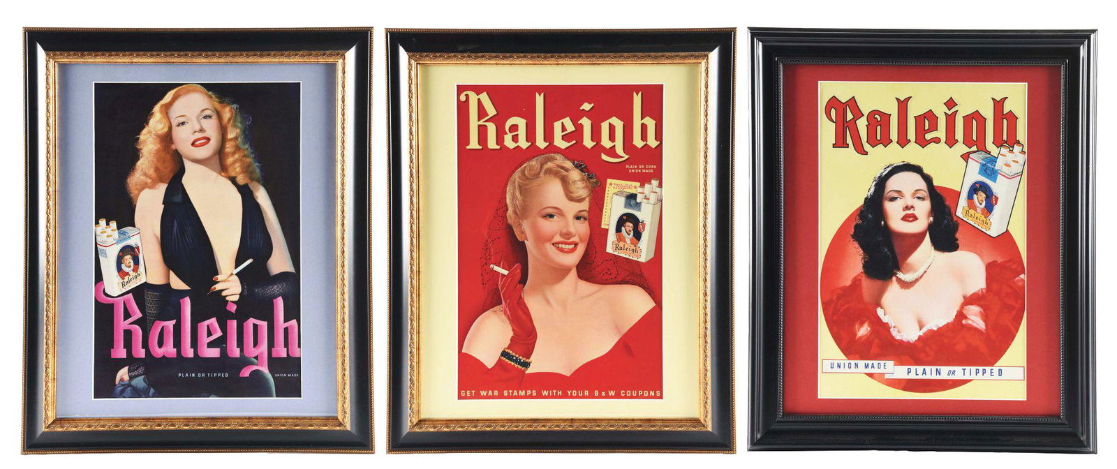 LOT OF 3:RALEIGH CIGARETTE ADS. (1 of 7)