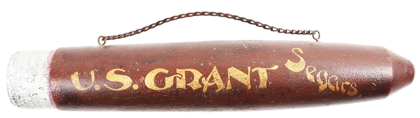 WOODEN U.S. GRANT SEGARS TRADE SIGN. (1 of 2)