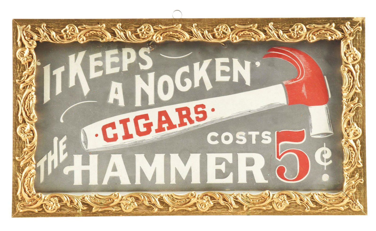 IT KEEPS A KNOCKING CIGAR SIGN. (1 of 2)