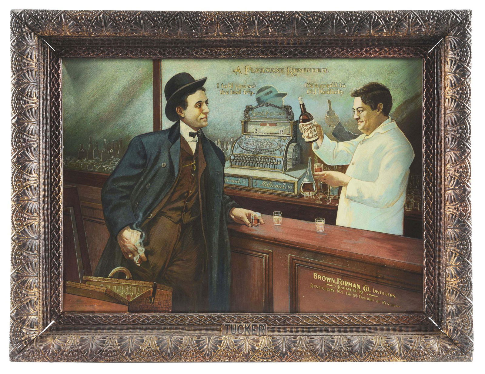 FRAMED BROWN, FORMAN CO DISTILLERY AD. (1 of 4)