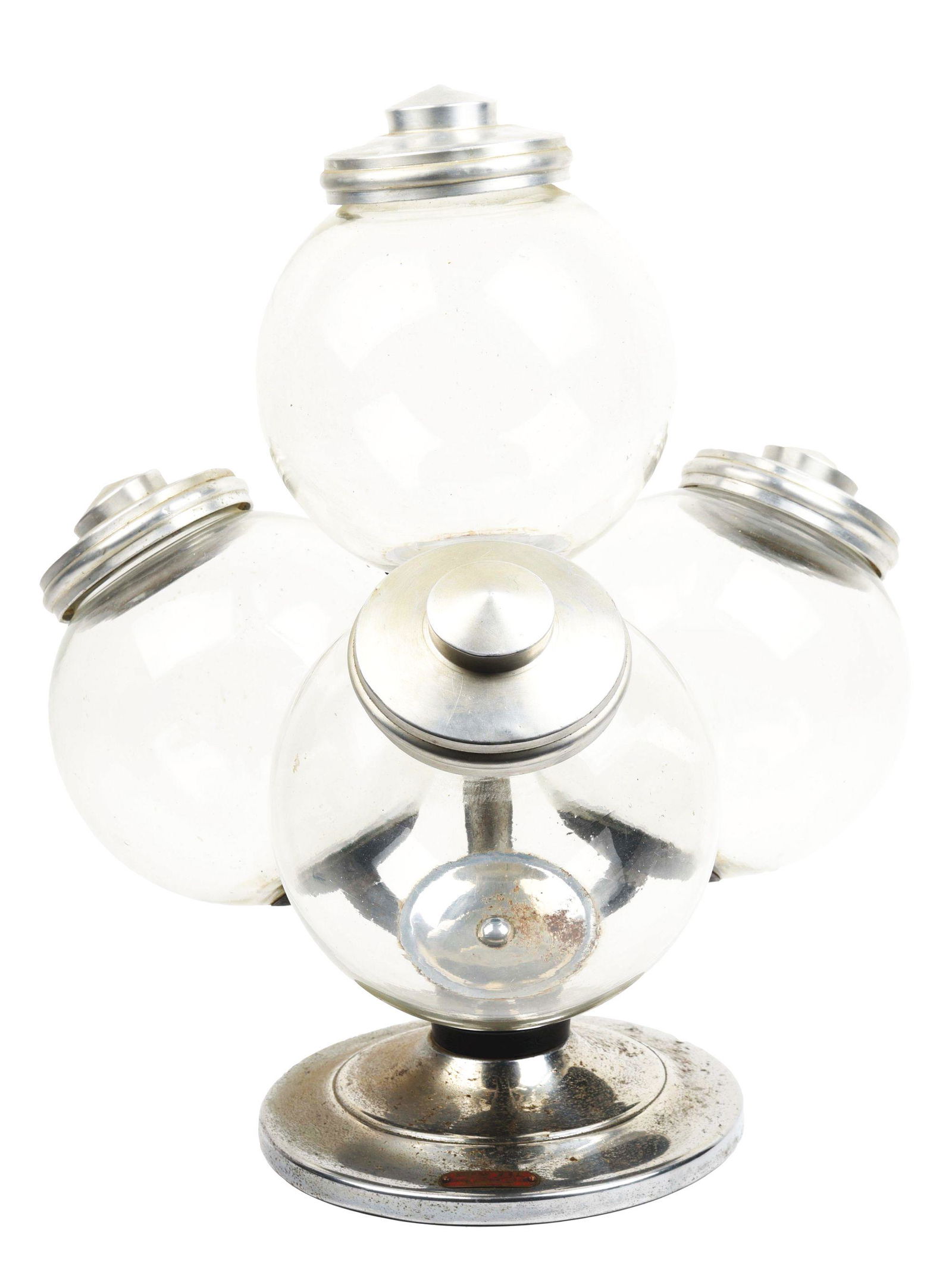 CAST IRON CANDY JAR DISPLAY. (1 of 3)