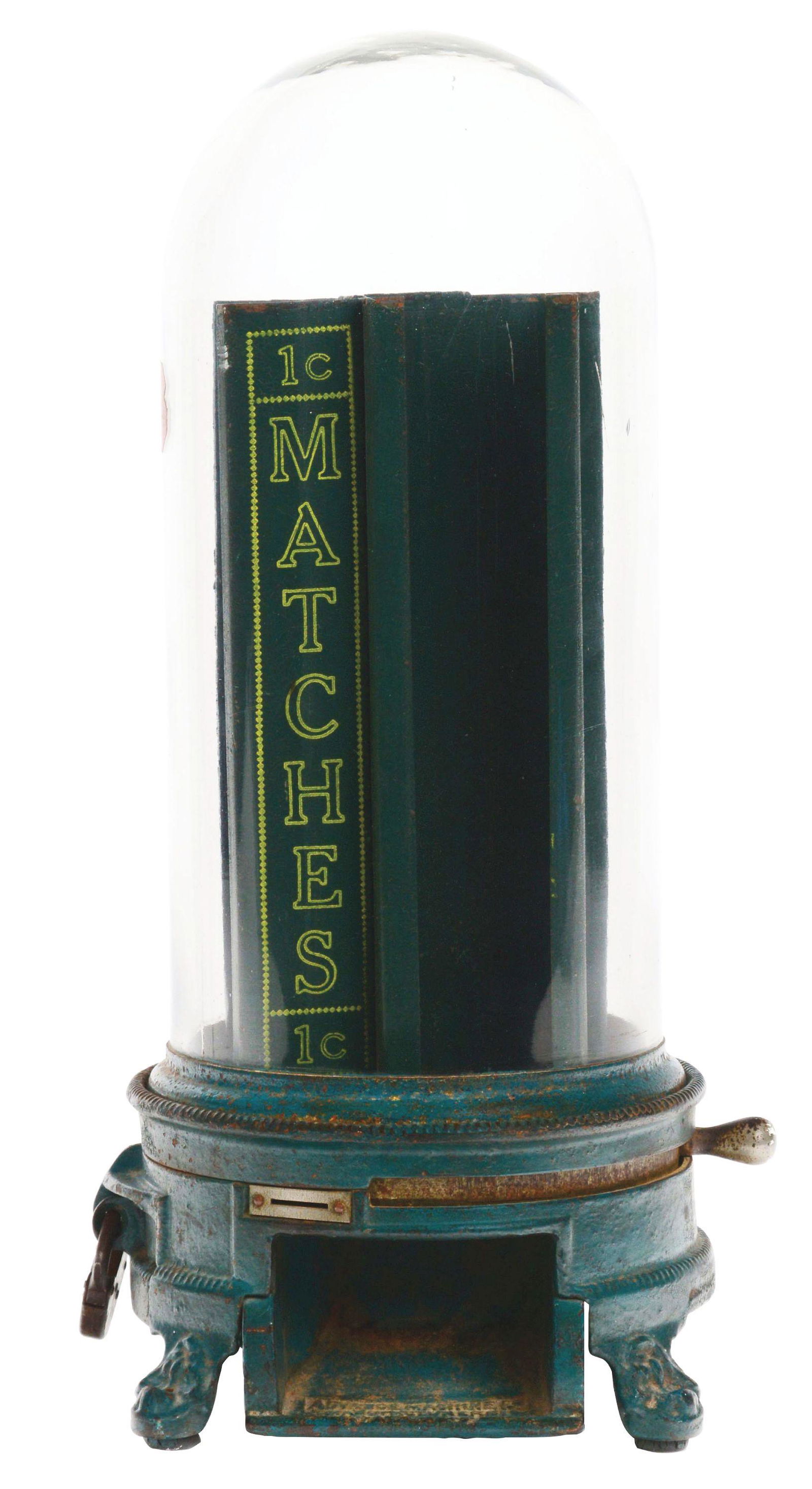 DOMED GLASS MATCH DISPENSER. (1 of 6)