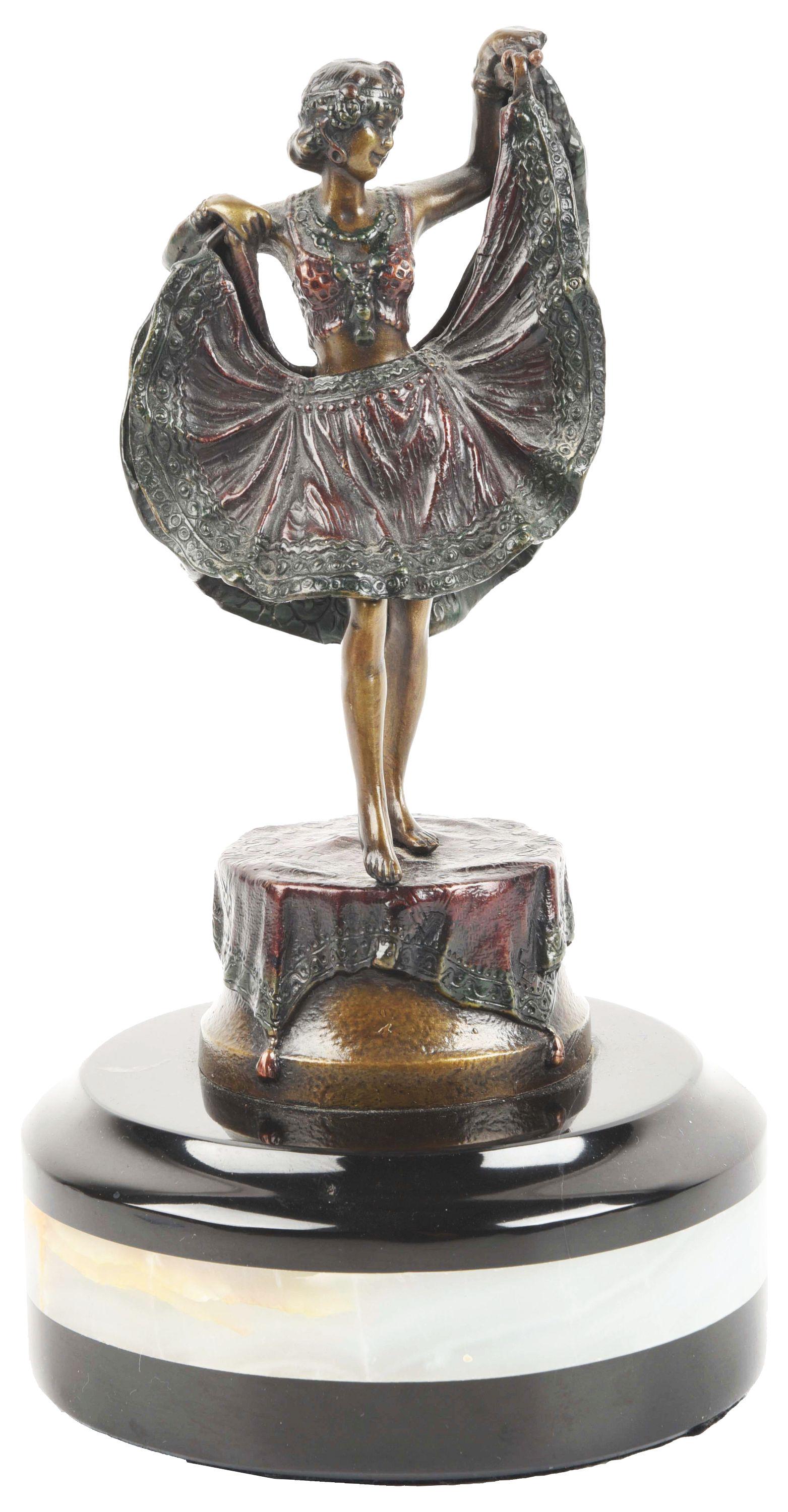 BRONZE NAUGHTY STATUE ON MARBLE BASE. (1 of 8)