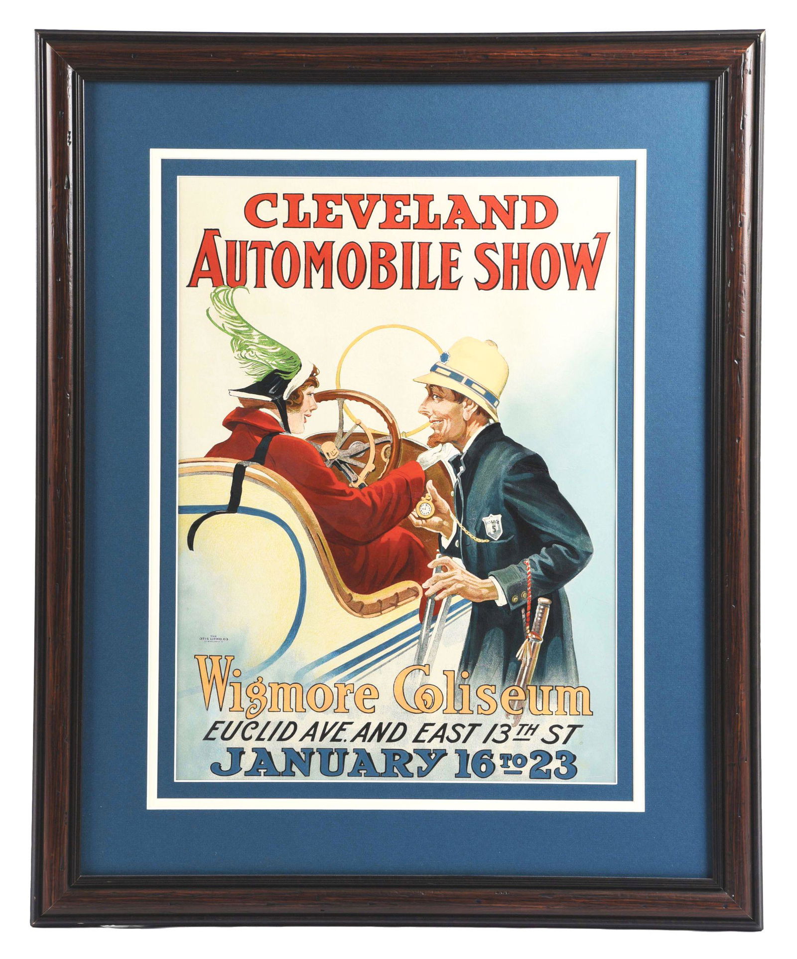 PAPER LITHOGRAPH CLEVELAND AUTOMOBILE SHOW ADVIRTISING SIGN. (1 of 4)