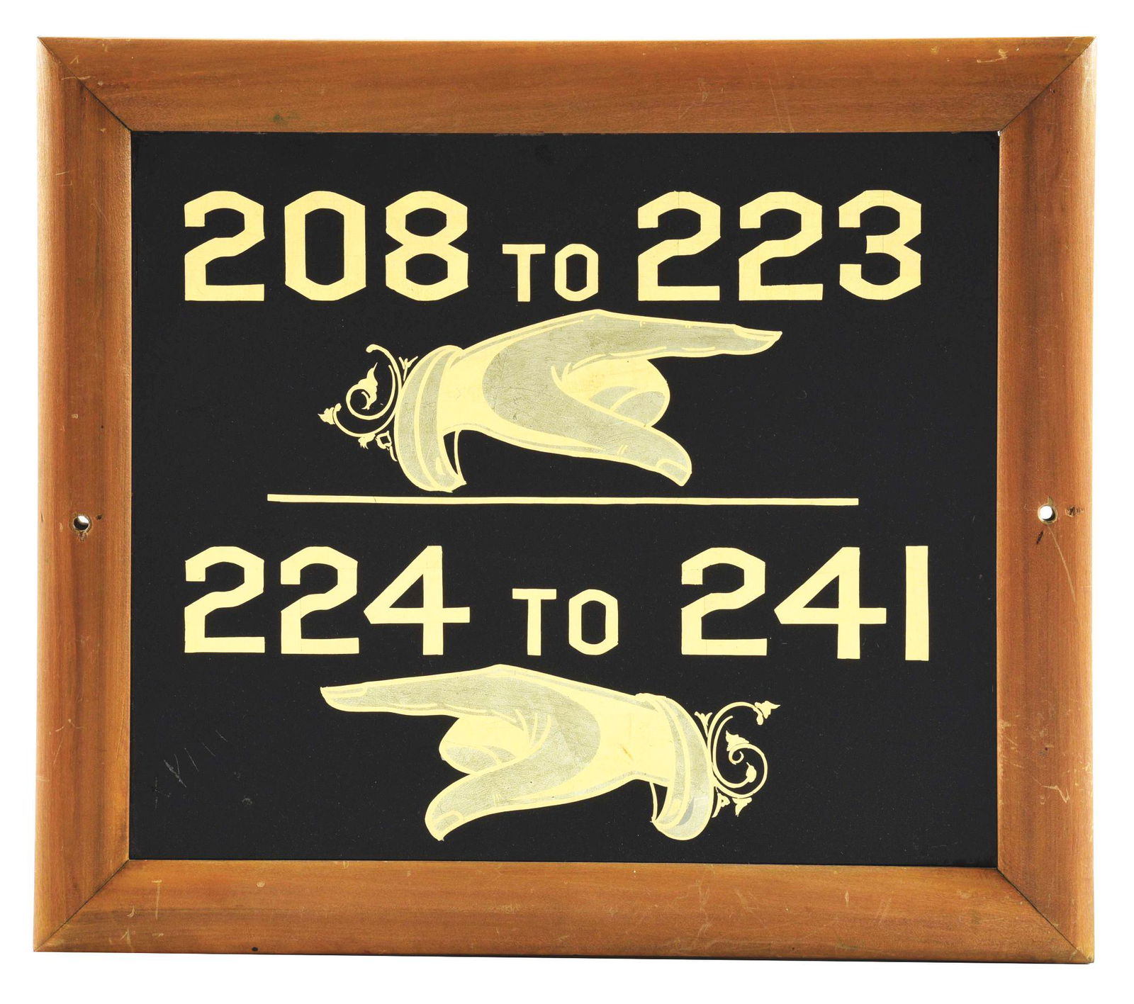 FRAMED REVERSED GLASS HOTEL SIGN. (1 of 2)