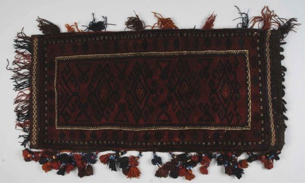 Antique Afghanistan Wool-Beaded Camel Bag.: 19th century. With organic dyes typical to the region. Size: 54" x 31".