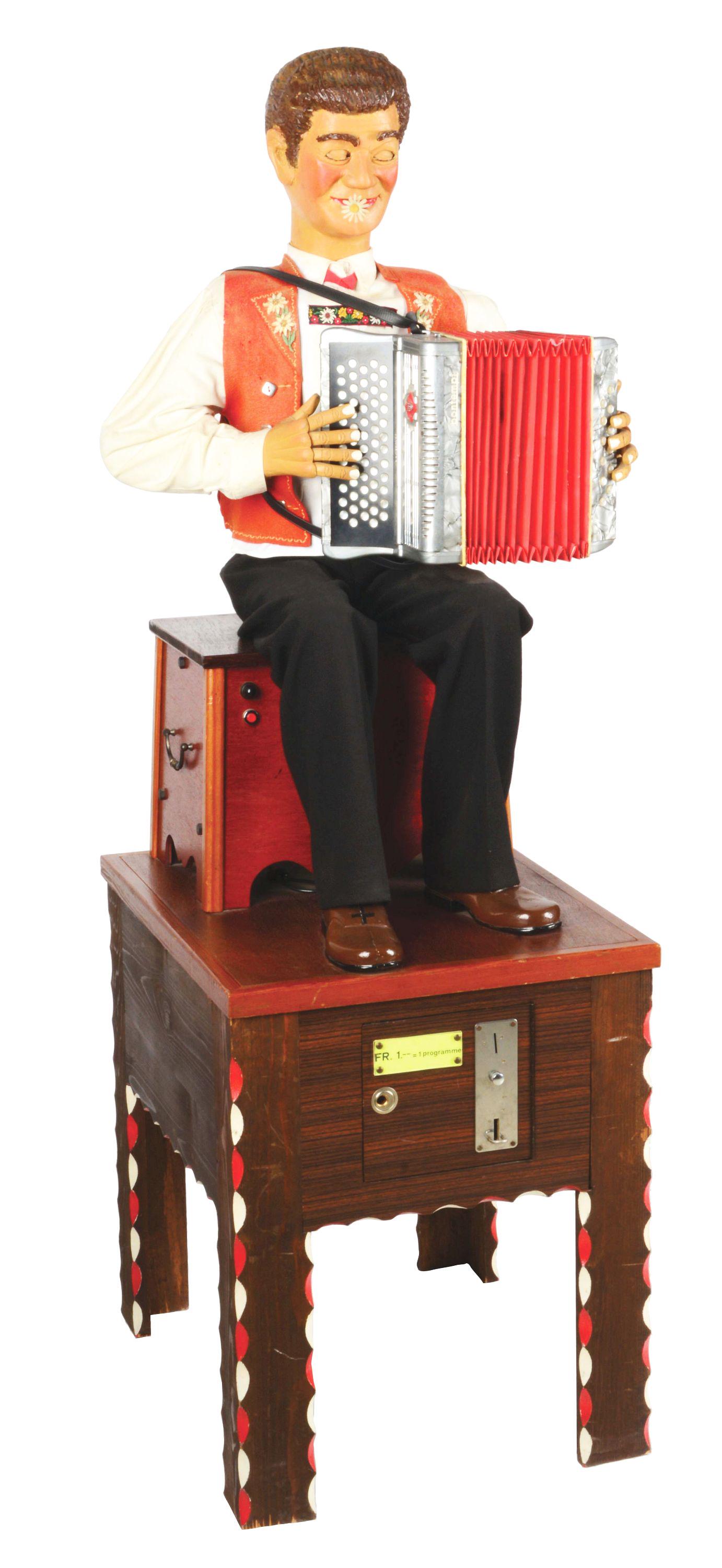 MUSICAL ACCORDION PLAYER AUTOMATON. (1 of 8)