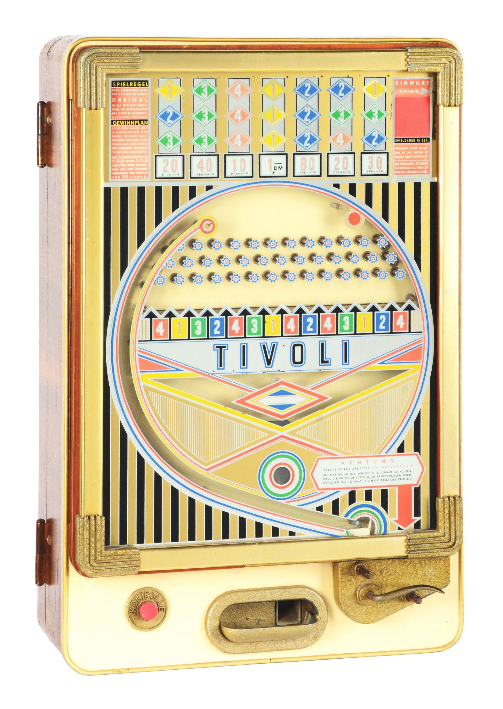 TIVOLI ARCADE GAME OF SKILL. (1 of 7)