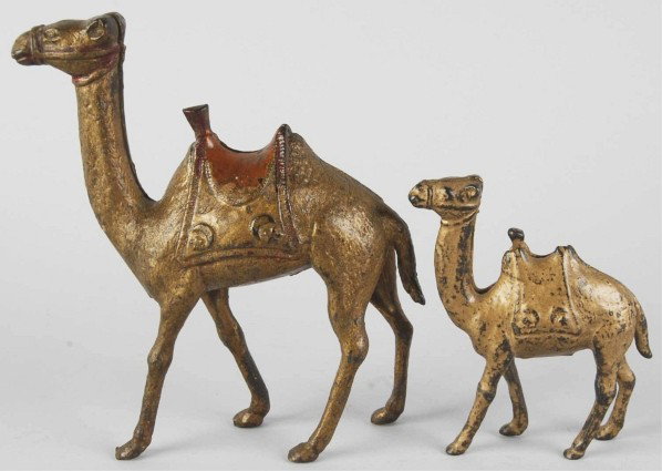 Lot of 2: Cast Iron Camel Still Banks.: Manufactured by A. C. Williams. Size: Largest: 7 - 1/4" T.