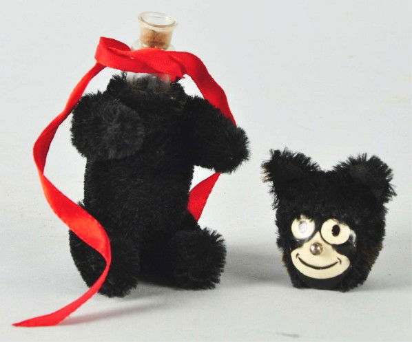 Rare Schuco Felix the Cat Perfume Bottle.: Pre-war. Glass under neck is in perfect condition. Slight wear to nose. Size: 5" T.