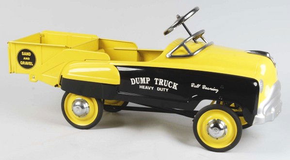 Pressed Steel Murray Dump Truck Pedal Car Toy.: Sand and gravel truck. Size: 47" L.